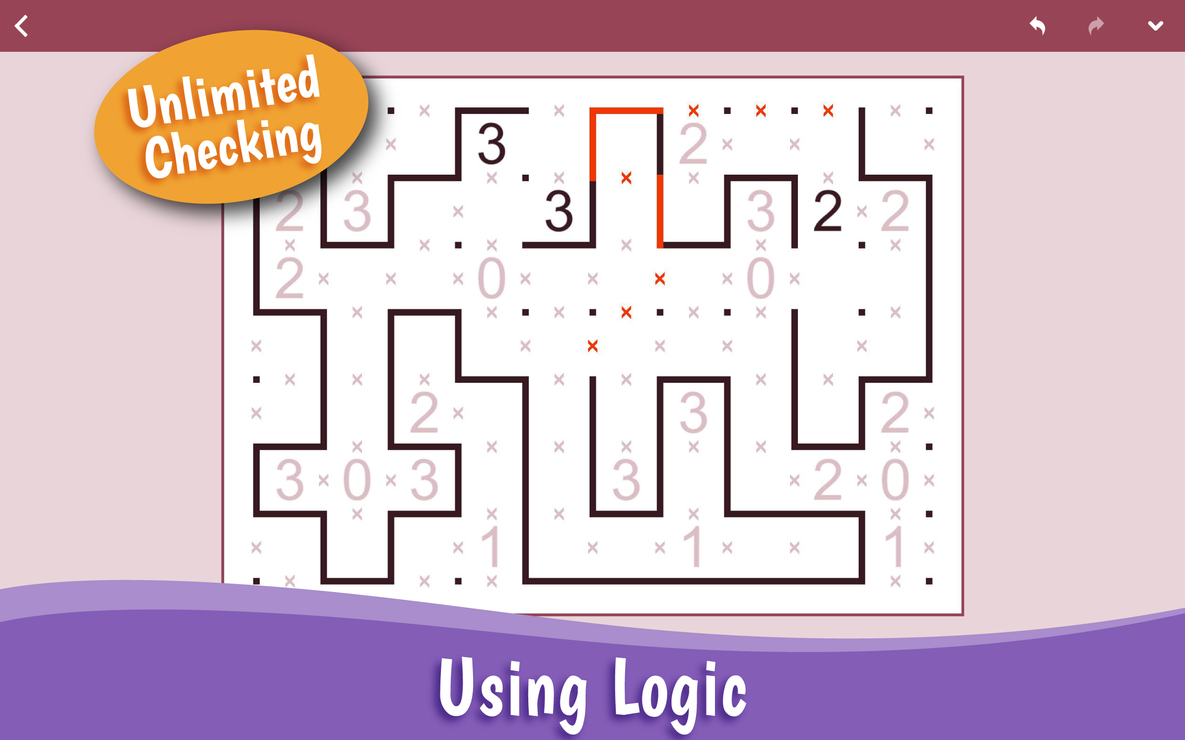 Dark mode Slitherlink board